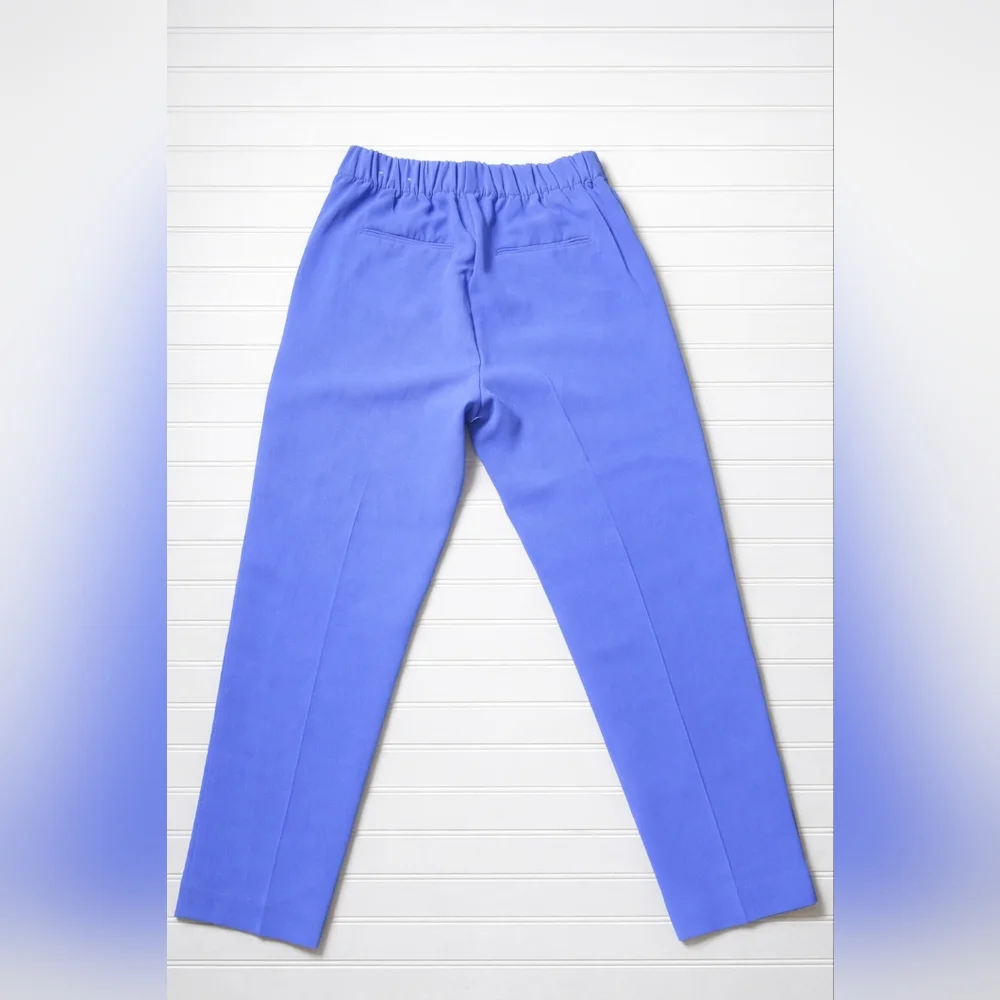 Ann Taylor Pull On Cropped Blue Purple High Rise Dress Pant M - Picture 3 of 6